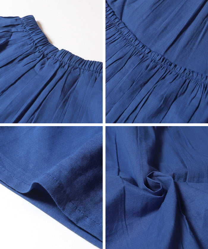 日系棉質氣質A字長裙(Cotton voile gathered panel skirt)