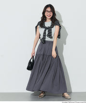 日系棉質氣質A字長裙(Cotton voile gathered panel skirt)