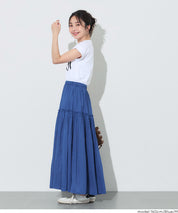 日系棉質氣質A字長裙(Cotton voile gathered panel skirt)