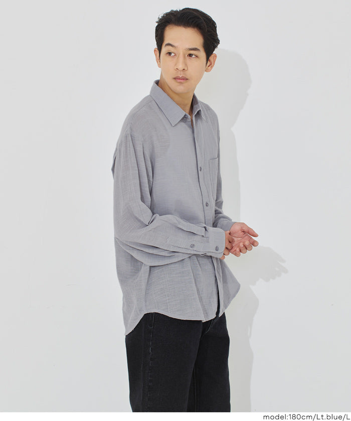 男裝空氣感棉質長袖襯衫 (Slub gauze shirts) 男女通用