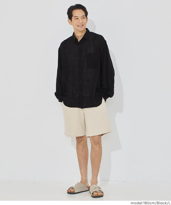 男裝空氣感棉質長袖襯衫 (Slub gauze shirts) 男女通用