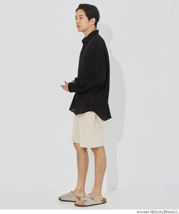 男裝空氣感棉質長袖襯衫 (Slub gauze shirts) 男女通用