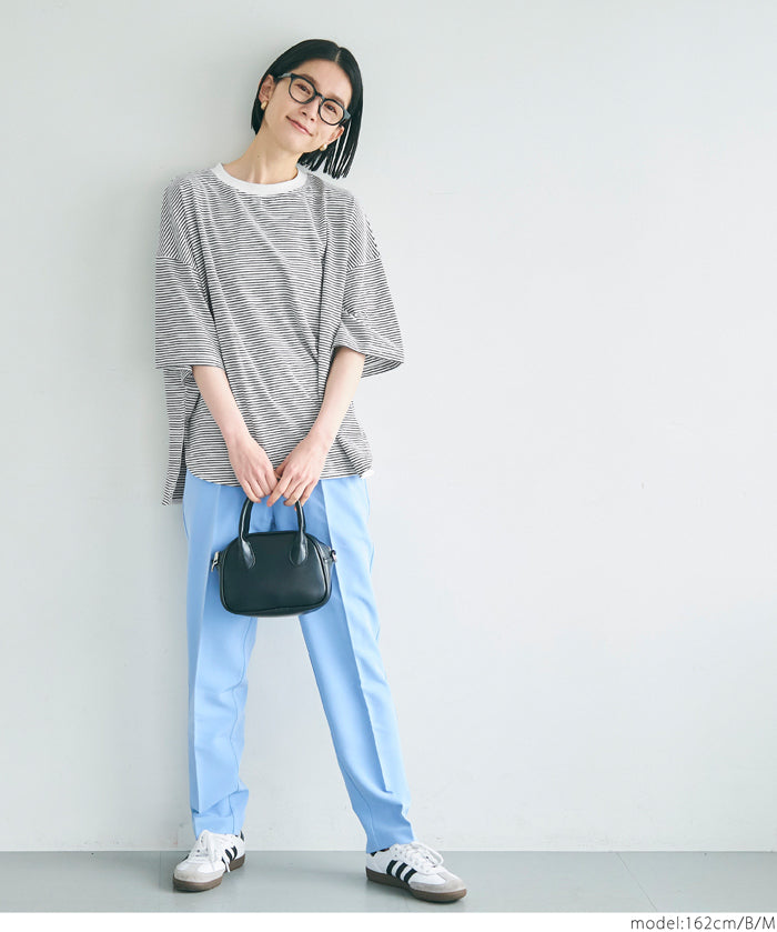 天竺棉圓弧下擺短袖上衣 T-shirt