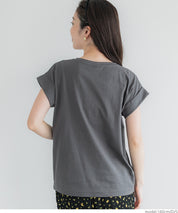刺繡英字法式袖LOGO T-Shirt 短袖上衣