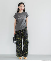 刺繡英字法式袖LOGO T-Shirt 短袖上衣