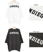 英字logo五分袖寬鬆T-Shirt