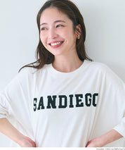 英字logo五分袖寬鬆T-Shirt