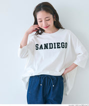 英字logo五分袖寬鬆T-Shirt