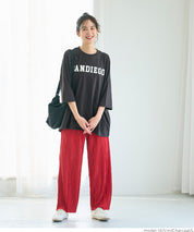 英字logo五分袖寬鬆T-Shirt