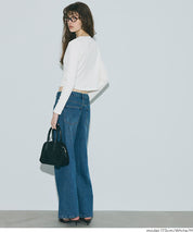 短版圓弧下擺螺紋長袖開衫