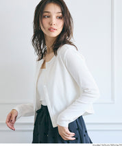 短版圓弧下擺螺紋長袖開衫