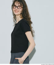 螺紋短袖亨利領上衣