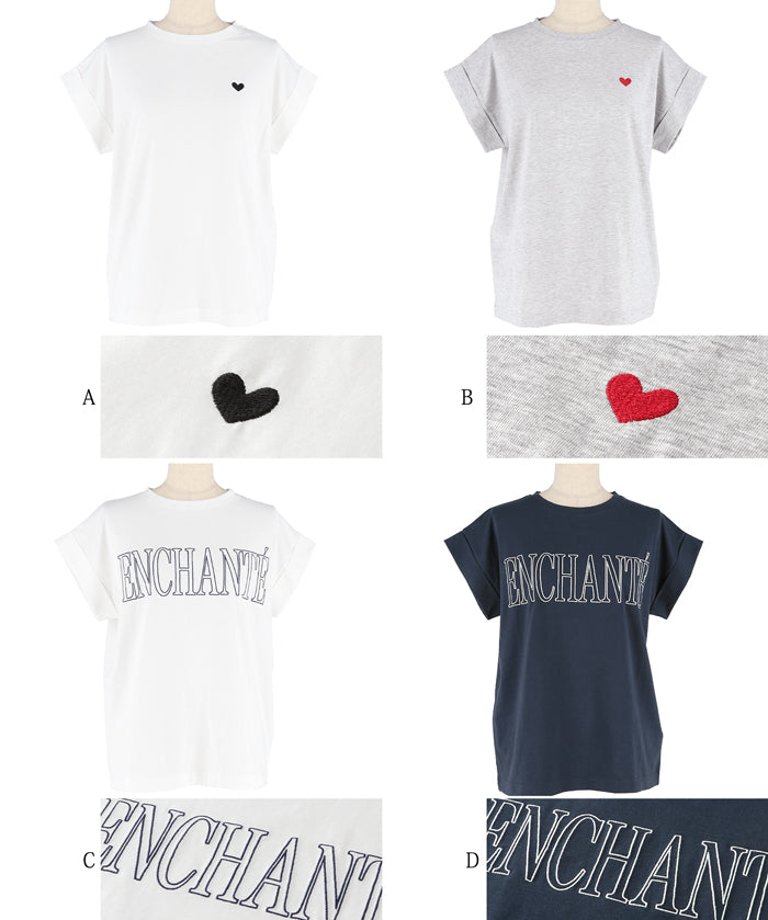 反摺袖口質感logo短袖上衣  T-shirt 親子裝