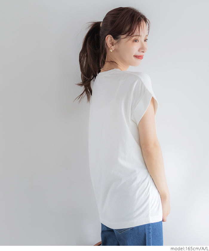 反摺袖口質感logo短袖上衣  T-shirt 親子裝