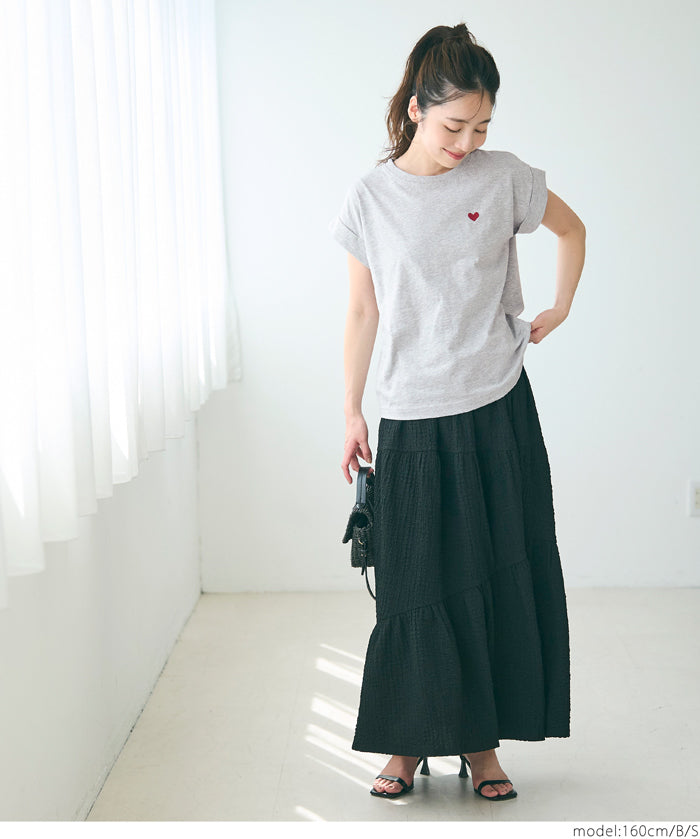 反摺袖口質感logo短袖上衣  T-shirt 親子裝