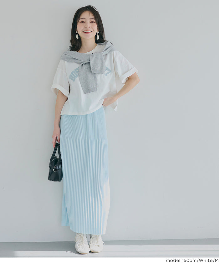 短版寬鬆英字LOGO T-shirt