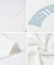 短版寬鬆英字LOGO T-shirt