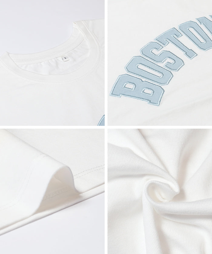 短版寬鬆英字LOGO T-shirt