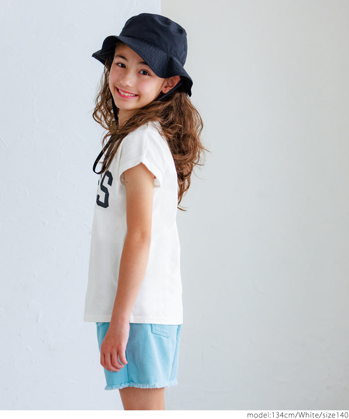 童裝反摺法式袖LOGO T-Shirt 短袖上衣 親子裝
