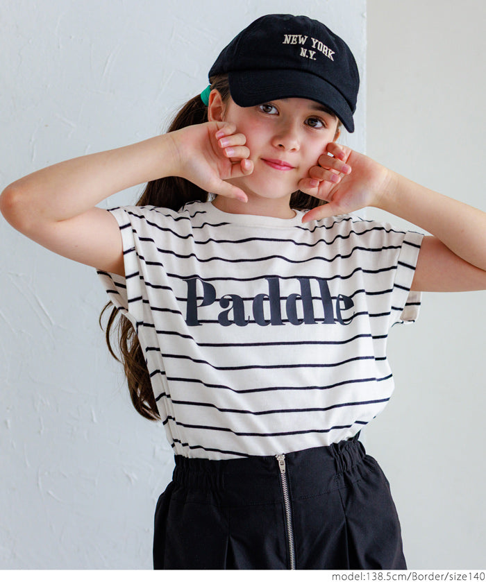 童裝反摺法式袖LOGO T-Shirt 短袖上衣 親子裝