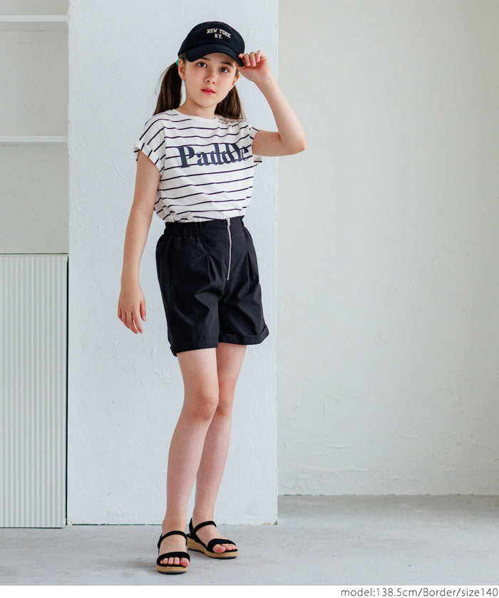 童裝反摺法式袖LOGO T-Shirt 短袖上衣 親子裝