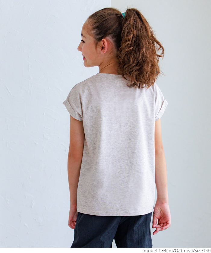 童裝反摺法式袖LOGO T-Shirt 短袖上衣 親子裝