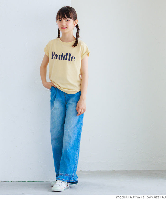 童裝反摺法式袖LOGO T-Shirt 短袖上衣 親子裝