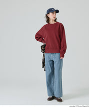[Heavy Cotton] Cropped Raglan Sleeve Solid Color Long Sleeve Sweatshirt