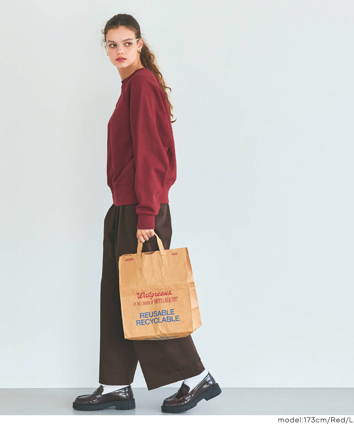 [Heavy Cotton] Cropped Raglan Sleeve Solid Color Long Sleeve Sweatshirt