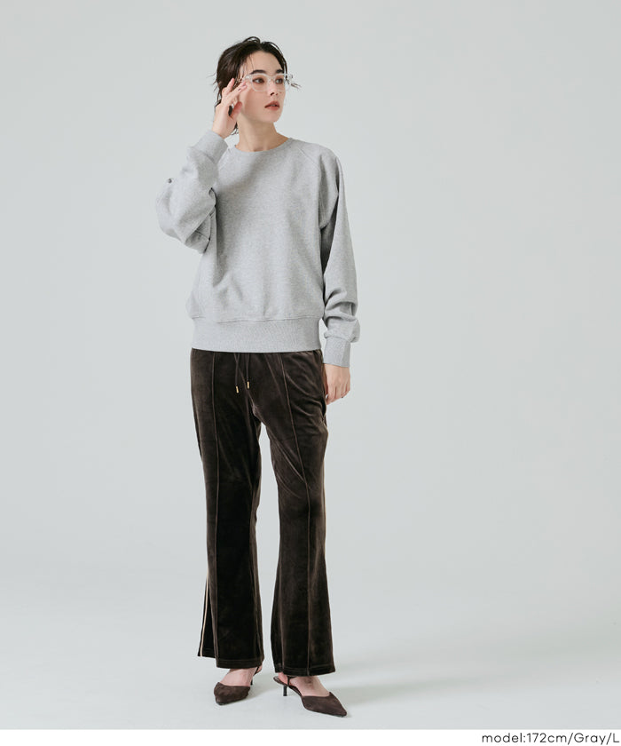 [Heavy Cotton] Cropped Raglan Sleeve Solid Color Long Sleeve Sweatshirt