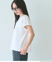 日系純色法式袖棉質短袖T恤
