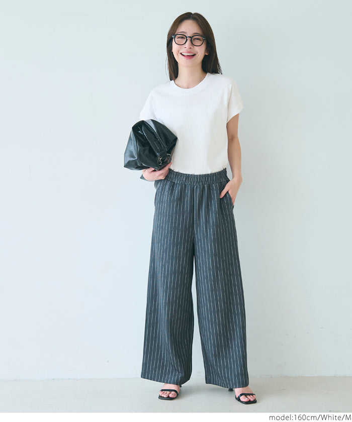 日系純色法式袖棉質短袖T恤