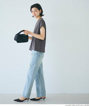 日系純色法式袖棉質短袖T恤