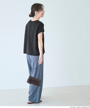 日系純色法式袖棉質短袖T恤