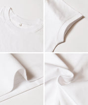 日系純色法式袖棉質短袖T恤