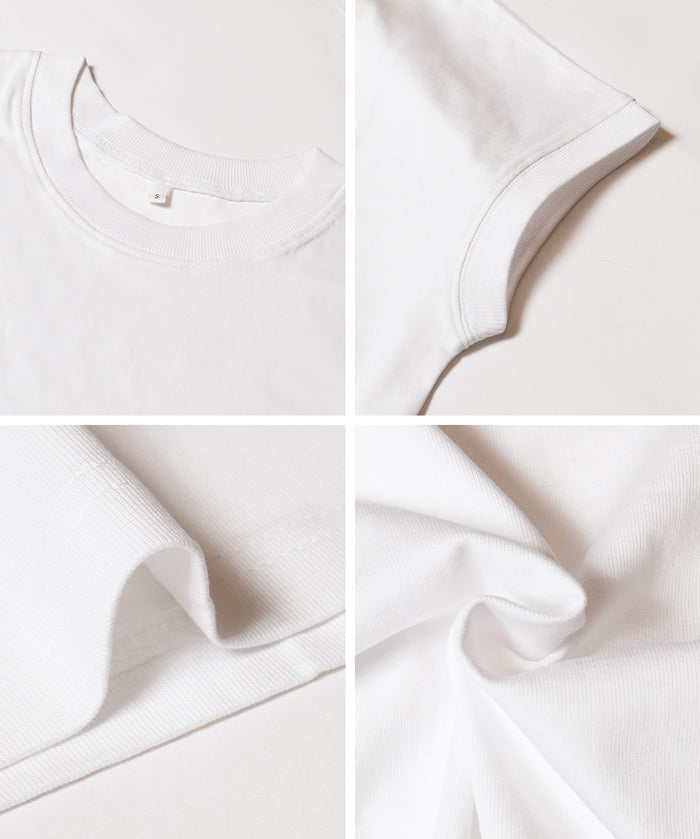 日系純色法式袖棉質短袖T恤