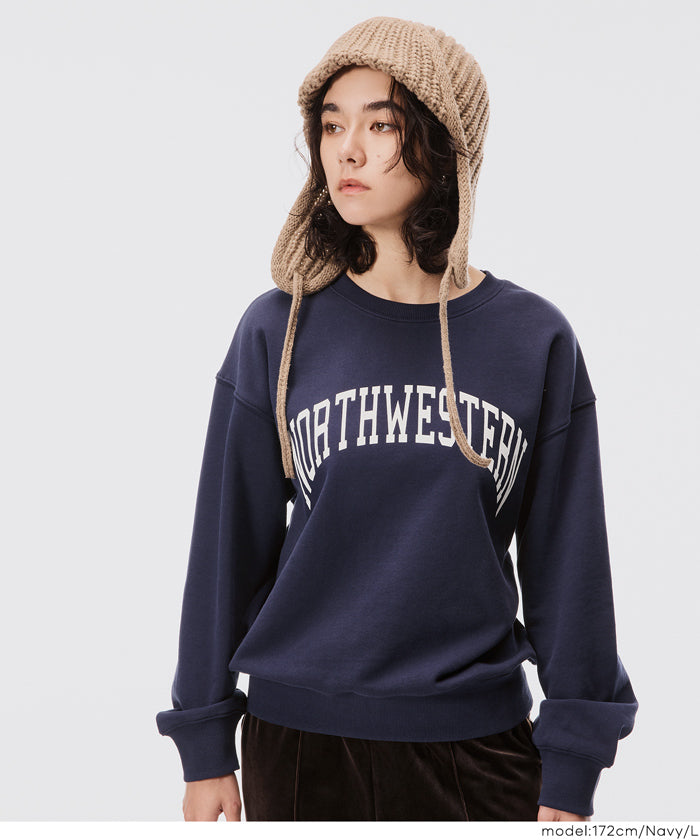 [Heavy Weight] College Style LOGO Long Sleeve Sweatshirt