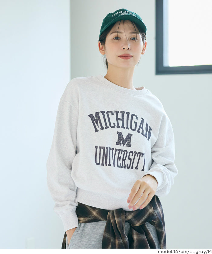 [Heavy Weight] College Style LOGO Long Sleeve Sweatshirt