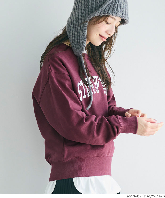[Heavy Weight] College Style LOGO Long Sleeve Sweatshirt
