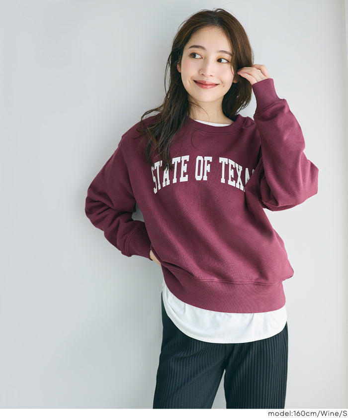 [Heavy Weight] College Style LOGO Long Sleeve Sweatshirt