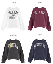 [Heavy Weight] College Style LOGO Long Sleeve Sweatshirt