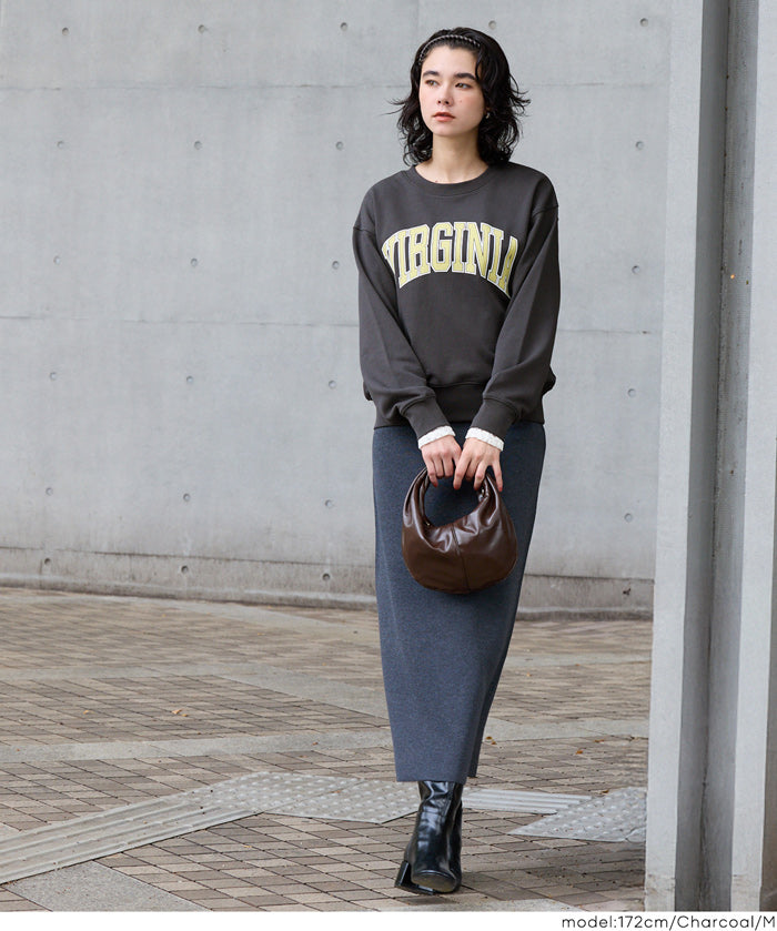 [Heavy Weight] College Style LOGO Long Sleeve Sweatshirt