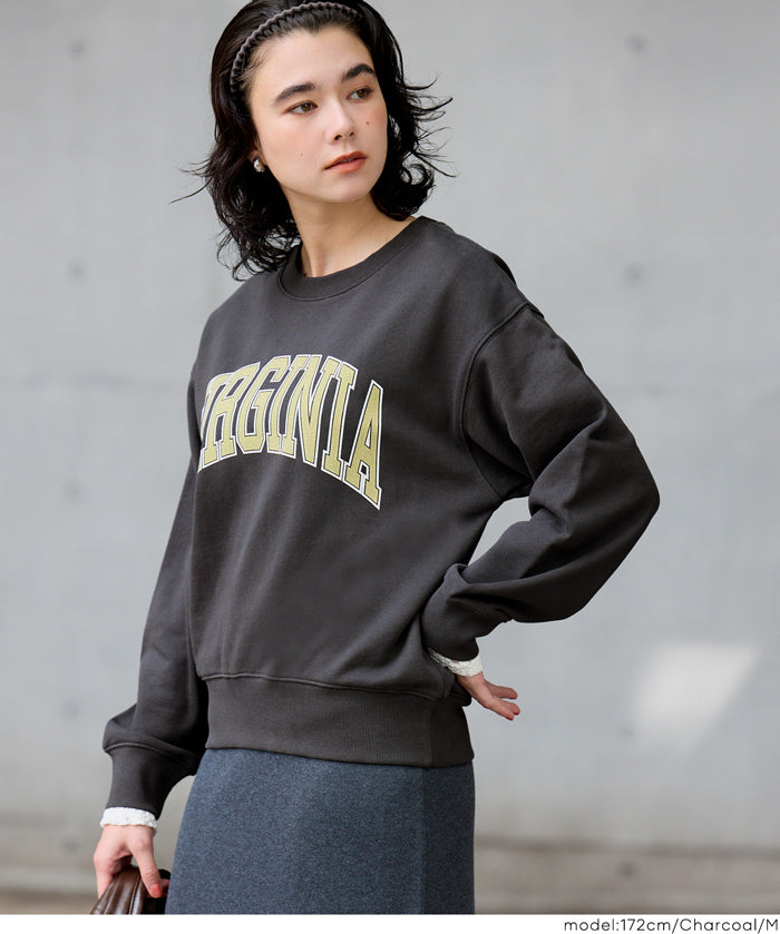 [Heavy Weight] College Style LOGO Long Sleeve Sweatshirt