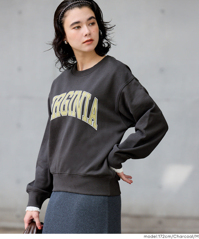 [Heavy Weight] College Style LOGO Long Sleeve Sweatshirt