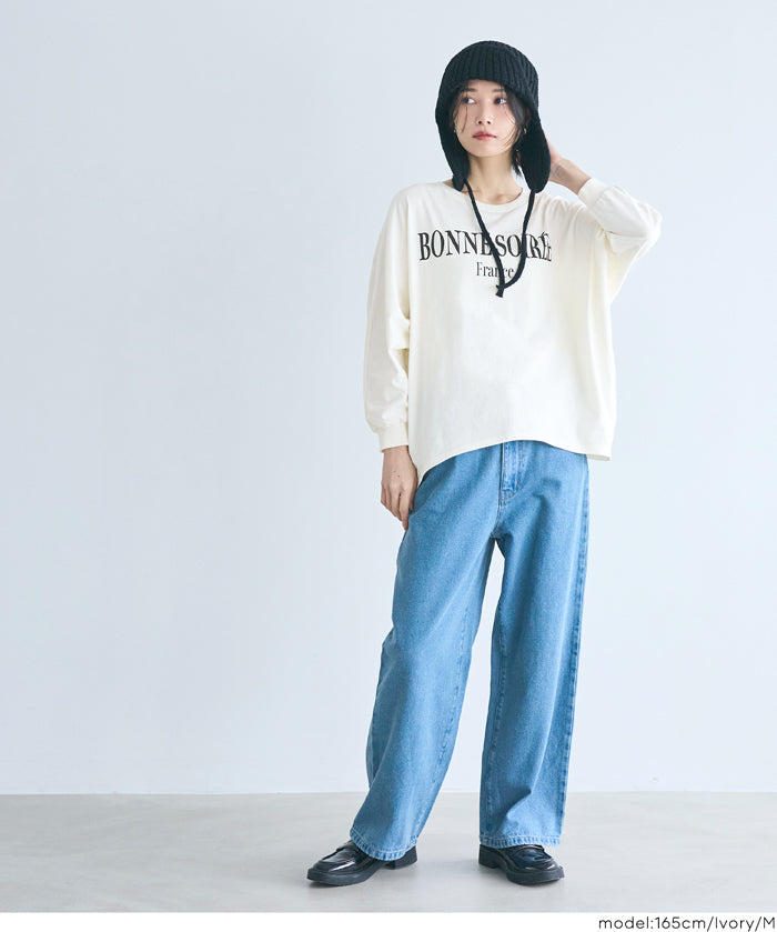慵懶感飛鼠長袖T恤 T-shirt