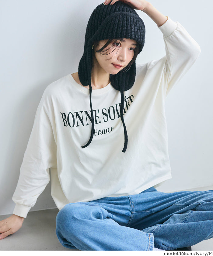 慵懶感飛鼠長袖T恤 T-shirt
