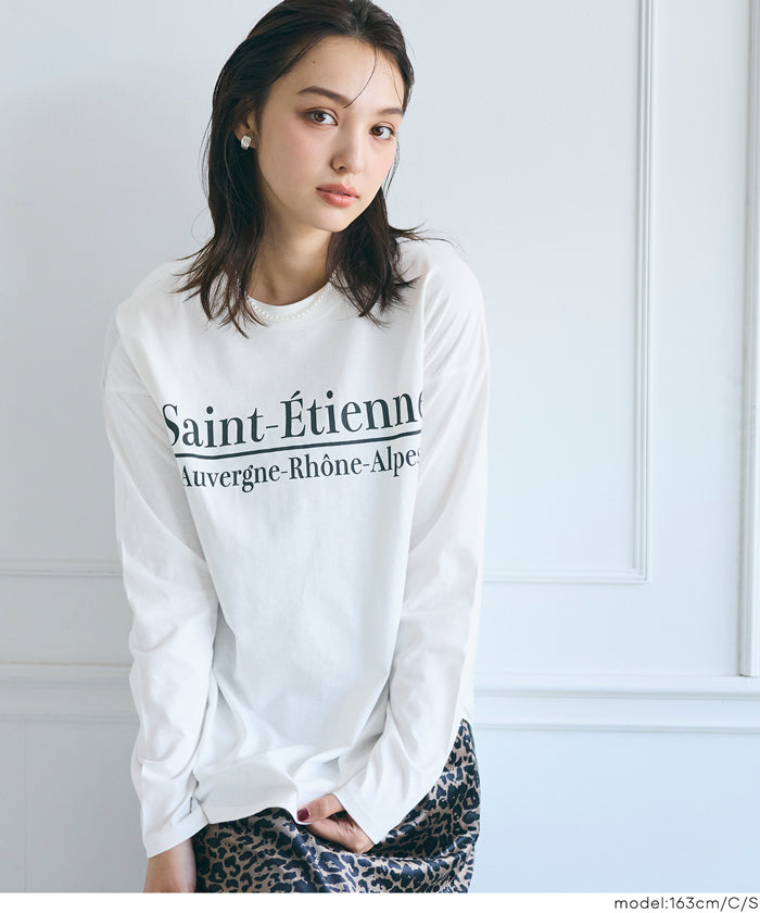 寬鬆LOGO棉質長袖T恤