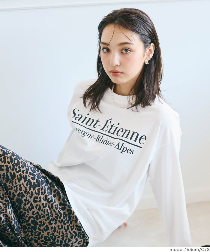 寬鬆LOGO棉質長袖T恤