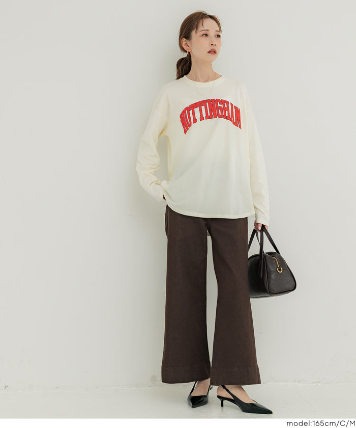 常規版型英字LOGO棉質長袖上衣