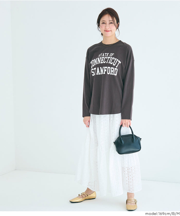 常規版型英字LOGO棉質長袖上衣